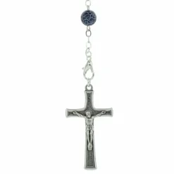 Palais du Rosaire Chapelet de Lourdes en pierres d'Agathe givrées et coeur eau de Lourdes^ Chapelet Eau De Lourdes | Chapelet De Lourdes