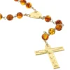 Palais du Rosaire Chapelet de Lourdes en Plaqué Or et grains en Ambre^ Chapelet De Lourdes | Chapelet Plaqué Or