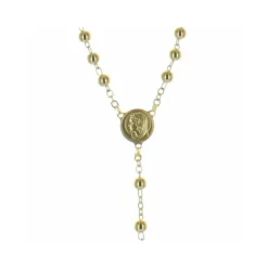 Palais du Rosaire Chapelet de Lourdes en Plaqué Or avec fermoir avec Grains de 5mm^ Chapelet De Lourdes | Chapelet Plaqué Or