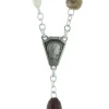 Palais du Rosaire Chapelet de Lourdes en verre minéral avec chaîne en Argent^ Chapelet De Lourdes | Chapelet Verre