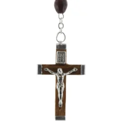 Palais du Rosaire Chapelet de Lourdes en verre minéral avec chaîne en Argent^ Chapelet De Lourdes | Chapelet Verre