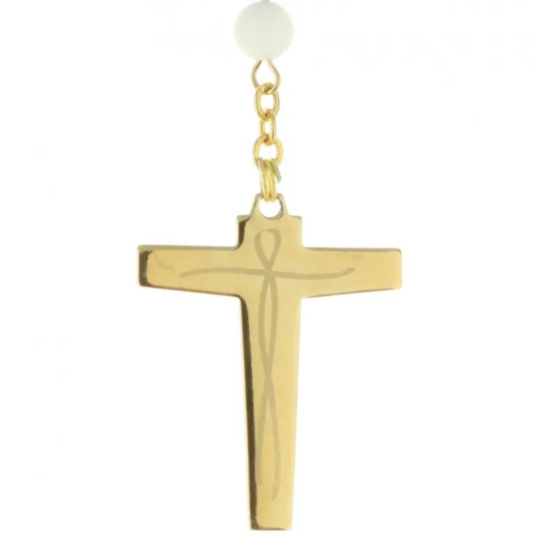 Palais du Rosaire Chapelet de Lourdes nacre blanche et coeur apparition et basilique de Lourdes^ Communion | Chapelet De Communion