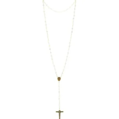 Palais du Rosaire Chapelet de Lourdes nacre blanche et coeur apparition et basilique de Lourdes^ Communion | Chapelet De Communion