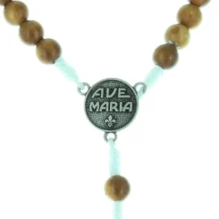 Palais du Rosaire Chapelet de Lourdes sur corde avec des grains en bois d'olivier^ Chapelet De Lourdes | Chapelet Corde
