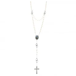 Palais du Rosaire Chapelet de mariage avec sa boite illustrée de la Sainte Famille^ Chapelet Verre