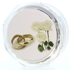 Palais du Rosaire Chapelet de mariage avec sa boite illustrée de la Sainte Famille^ Chapelet Verre