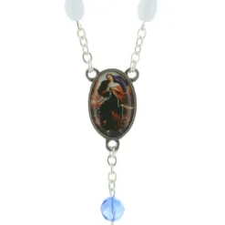 Palais du Rosaire Chapelet de Marie qui défait les noeuds en verre avec la croix de la Mater Dolorosa^ Chapelet De Marie Qui Défait Les Noeuds | Chapelet Verre