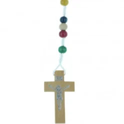 Palais du Rosaire Chapelet de mission multicolore sur corde^Enfant Chapelet Bois | Chapelet Pour Enfant