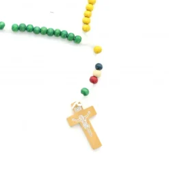 Palais du Rosaire Chapelet de mission multicolore sur corde^Enfant Chapelet Bois | Chapelet Pour Enfant