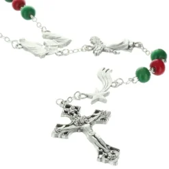 Palais du Rosaire Chapelet de Noël en bois coloré avec boîte^ Chapelet Bois