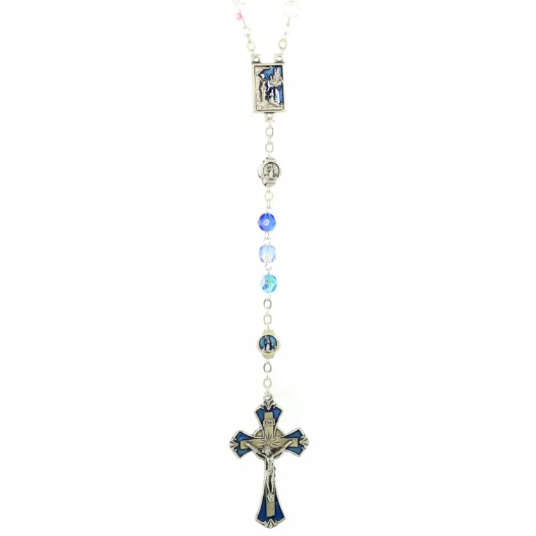 Palais du Rosaire Chapelet de Notre Dame de Lourdes et sa boîte^ Chapelet De Lourdes | Chapelet Verre