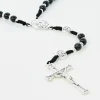 Palais du Rosaire Chapelet de Saint Antoine en bois noir avec fermoir et paters et coeur de la Vierge à l'enfant en métal^ Chapelet Métal | Chapelet Corde