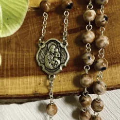 Palais du Rosaire Chapelet de Saint Joseph avec des grains en verre 7mm^ Chapelet Verre | Chapelet De Saint Joseph