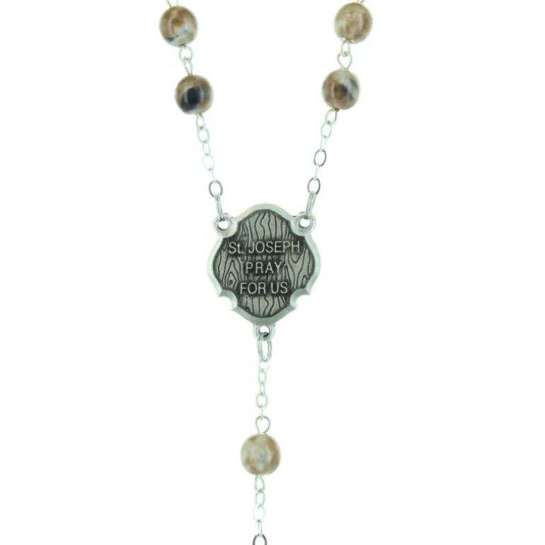 Palais du Rosaire Chapelet de Saint Joseph avec des grains en verre 7mm^ Chapelet Verre | Chapelet De Saint Joseph