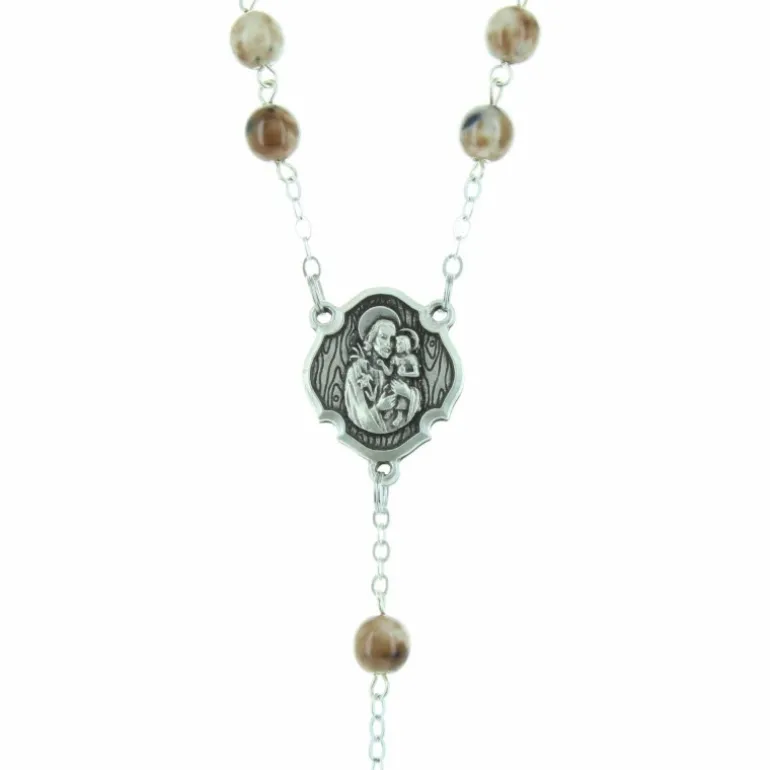 Palais du Rosaire Chapelet de Saint Joseph avec des grains en verre 7mm^ Chapelet Verre | Chapelet De Saint Joseph