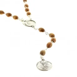 Palais du Rosaire Chapelet de Saint Michel en bois d'olivier avec médaille de l'Apparition^ Chapelet De Saint Michel | Chapelet Bois