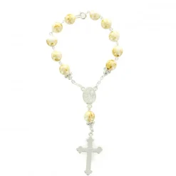 Palais du Rosaire Chapelet dizainier argenté avec l'Apparition de Lourdes^ Chapelet De Lourdes | Chapelet Dizainier