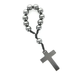 Palais du Rosaire Chapelet dizainier en pierres d'Hématite^ Chapelet Dizainier | Chapelet Pierre