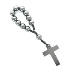 Palais du Rosaire Chapelet dizainier en pierres d'Hématite^ Chapelet Dizainier | Chapelet Pierre