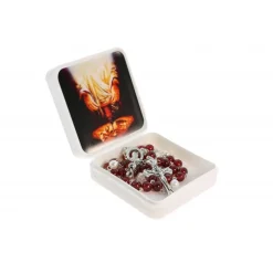Palais du Rosaire Chapelet du Précieux Sang en verre avec sa boite décorée^ Autre Chapelet De Devotion | Chapelet Verre