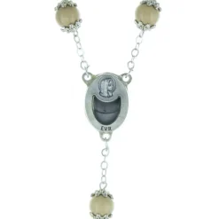 Palais du Rosaire Chapelet Eau de Lourdes avec des grains bois festonnés 10mm^ Chapelet Eau De Lourdes | Chapelet De Lourdes