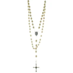 Palais du Rosaire Chapelet Eau de Lourdes avec des grains bois festonnés 10mm^ Chapelet Eau De Lourdes | Chapelet De Lourdes