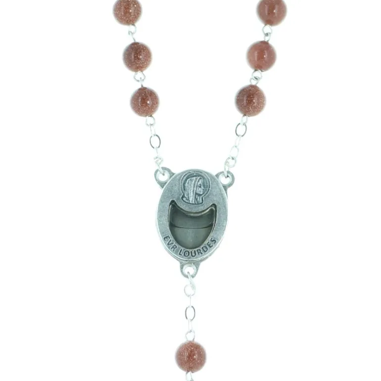 Palais du Rosaire Chapelet Eau de Lourdes avec grains paillettés^ Chapelet Eau De Lourdes | Chapelet De Lourdes