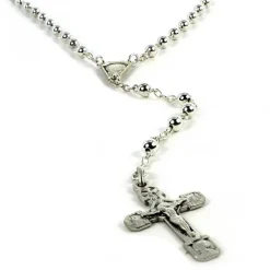 Palais du Rosaire Chapelet en argent avec grains de 4mm et coeur de Lourdes^ Chapelet De Lourdes | Chapelet Argent