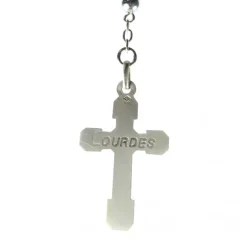 Palais du Rosaire Chapelet en argent avec grains de 4mm et coeur de Lourdes^ Chapelet De Lourdes | Chapelet Argent