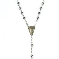 Palais du Rosaire Chapelet en argent avec grains de 4mm et coeur de Lourdes^ Chapelet De Lourdes | Chapelet Argent