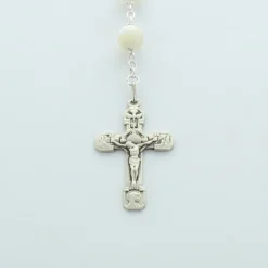 Palais du Rosaire Chapelet en argent avec grains en nacre^ Chapelet De Communion | Chapelet Nacre