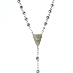 Palais du Rosaire Chapelet en argent avec grains de 4mm et coeur de Lourdes^ Chapelet De Lourdes | Chapelet Argent