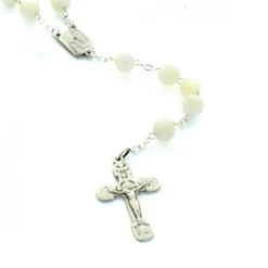 Palais du Rosaire Chapelet en argent avec grains en nacre^ Chapelet De Communion | Chapelet Nacre
