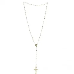 Palais du Rosaire Chapelet en argent avec grains de 4mm et coeur de Lourdes^ Chapelet De Lourdes | Chapelet Argent