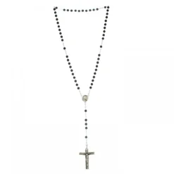 Palais du Rosaire Chapelet en Argent et pierre d'Agathe Noire de 4mm^ Chapelet Argent