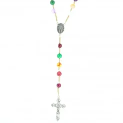 Palais du Rosaire Chapelet en corde et pierre véritable de 8mm^ Chapelet De La Vierge Miraculeuse | Chapelet Corde