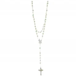 Palais du Rosaire Chapelet en cristal de Bohème avec coeur de l'apparition de Lourdes^ Chapelet Cristal