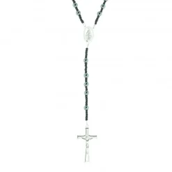 Palais du Rosaire Chapelet en hématite 7mm Incassable avec fermoir et croix en métal^ Chapelet Métal | Chapelet Pierre