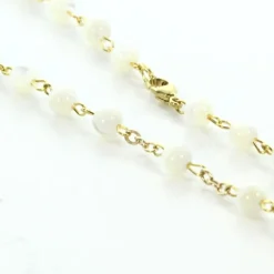 Palais du Rosaire Chapelet en nacre avec coeur de l'Apparitionn de Lourdes doré^ Chapelet Nacre