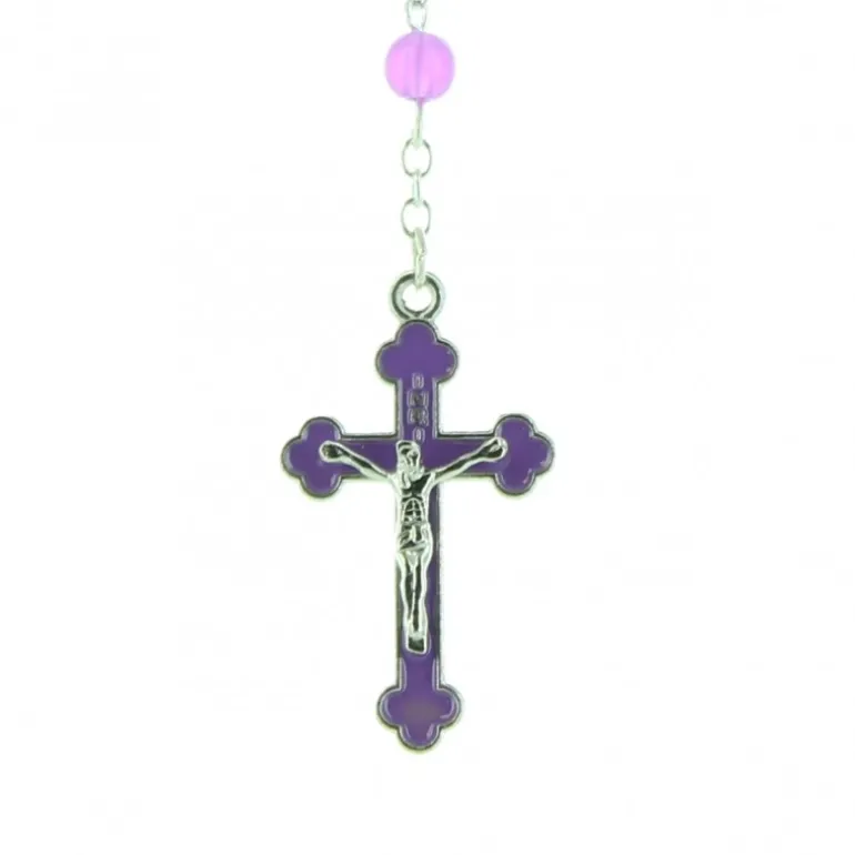 Palais du Rosaire Chapelet en verre coloré avec coeur Vierge Miraculeuse^ Chapelet De La Vierge Miraculeuse | Chapelet Verre