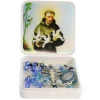 Palais du Rosaire Chapelet en verre et boite Saint-François 6x6 cm^ Autre Chapelet De Devotion | Chapelet Verre
