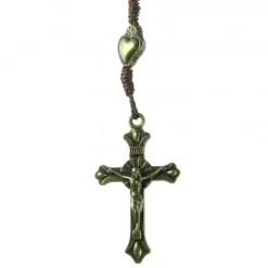 Palais du Rosaire Chapelet Ex Voto en corde et bois marron^ Chapelet De Lourdes | Chapelet Métal