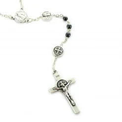 Palais du Rosaire Chapelet hématite Saint Benoît en métal avec mousqueton^ Chapelet De Saint Benoît | Chapelet Métal
