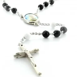 Palais du Rosaire Chapelet Notre Dame de Loreto en résine noir et blanc^ Autre Chapelet De Devotion | Chapelet Résine