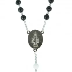 Palais du Rosaire Chapelet Notre Dame de Loreto en résine noir et blanc^ Autre Chapelet De Devotion | Chapelet Résine
