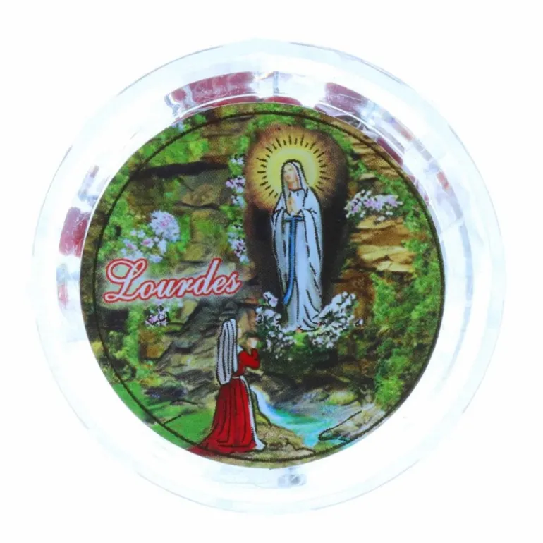 Palais du Rosaire Chapelet parfumé à la rose et boîte avec l'image de l'Apparition de Lourdes^ Chapelet De Lourdes | Chapelet Métal