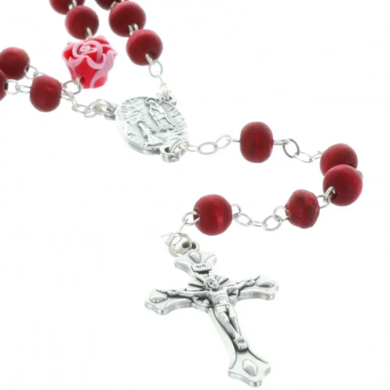 Palais du Rosaire Chapelet parfumé à la rose, paters en forme de rose avec boite^ Chapelet De Sainte Bernadette | Chapelet De Lourdes