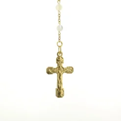 Palais du Rosaire Chapelet plaqué or avec grains en perles de nacre^ Chapelet De Lourdes | Chapelet Nacre