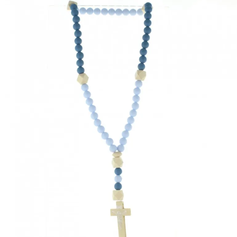 Palais du Rosaire Chapelet pour enfant grains en silicone et bois 8mm^Enfant Baptême | Chapelet Pour Enfant