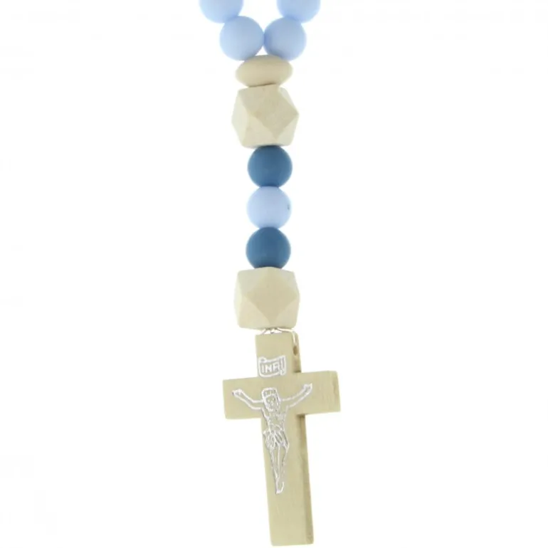 Palais du Rosaire Chapelet pour enfant grains en silicone et bois 8mm^Enfant Baptême | Chapelet Pour Enfant